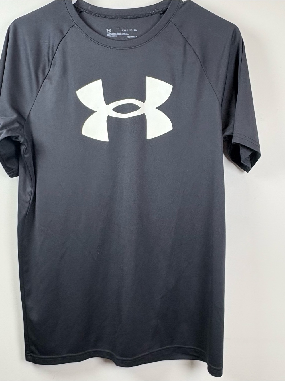 Under Armour Black Short-Sleeve Athletic Tee with White Logo